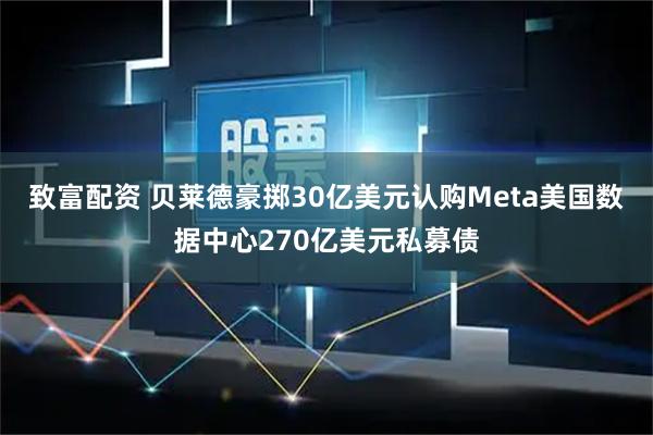 致富配资 贝莱德豪掷30亿美元认购Meta美国数据中心270亿美元私募债